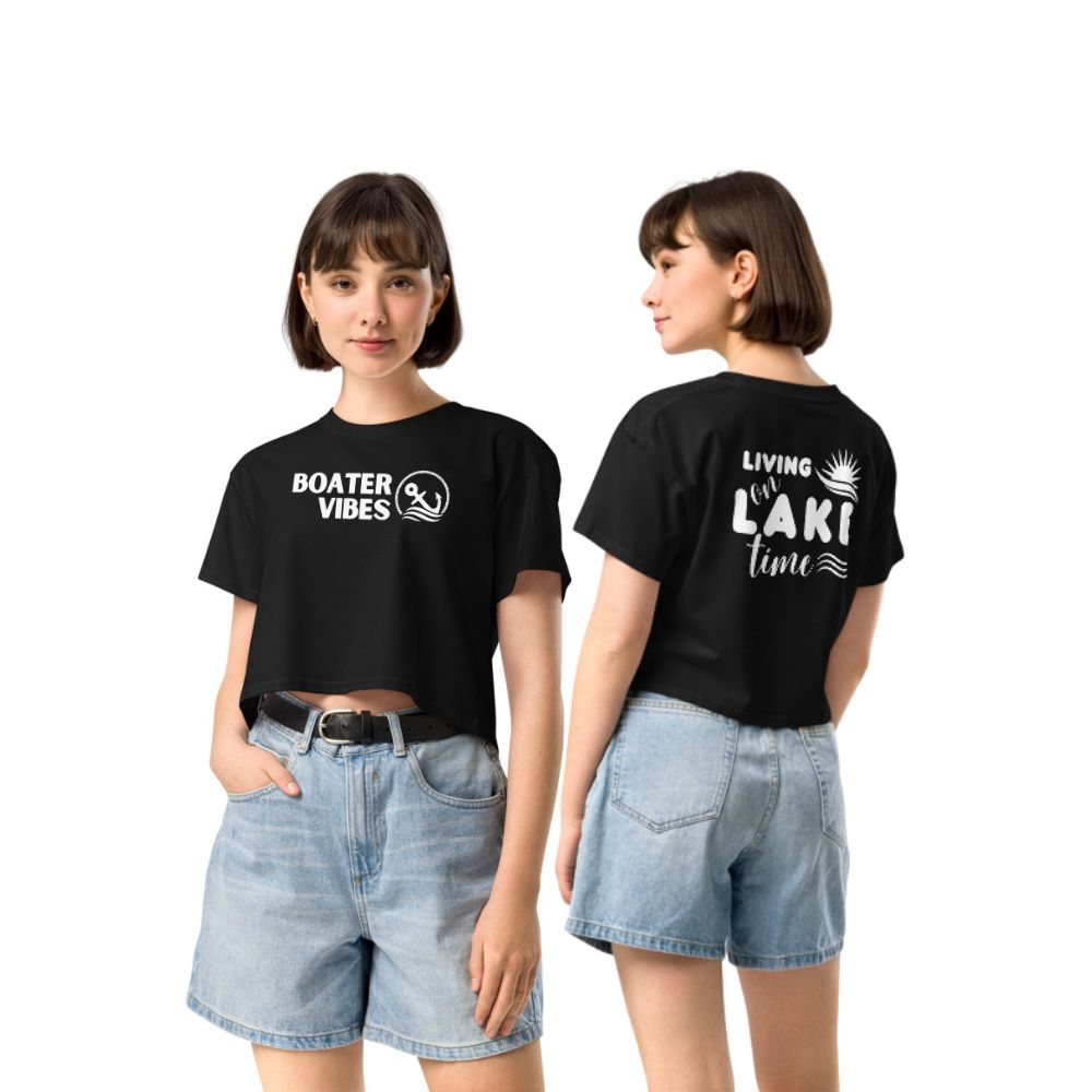 Boater Vibes "Living on Lake Time" Crop Top