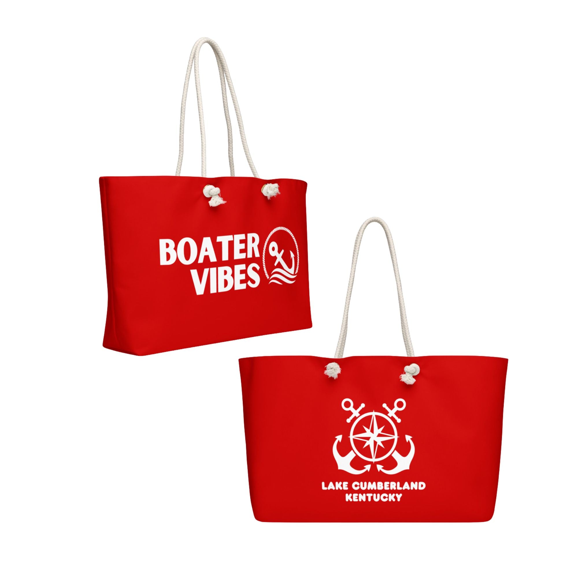 Lake Cumberland "Boater Vibes" Red Weekender Bag