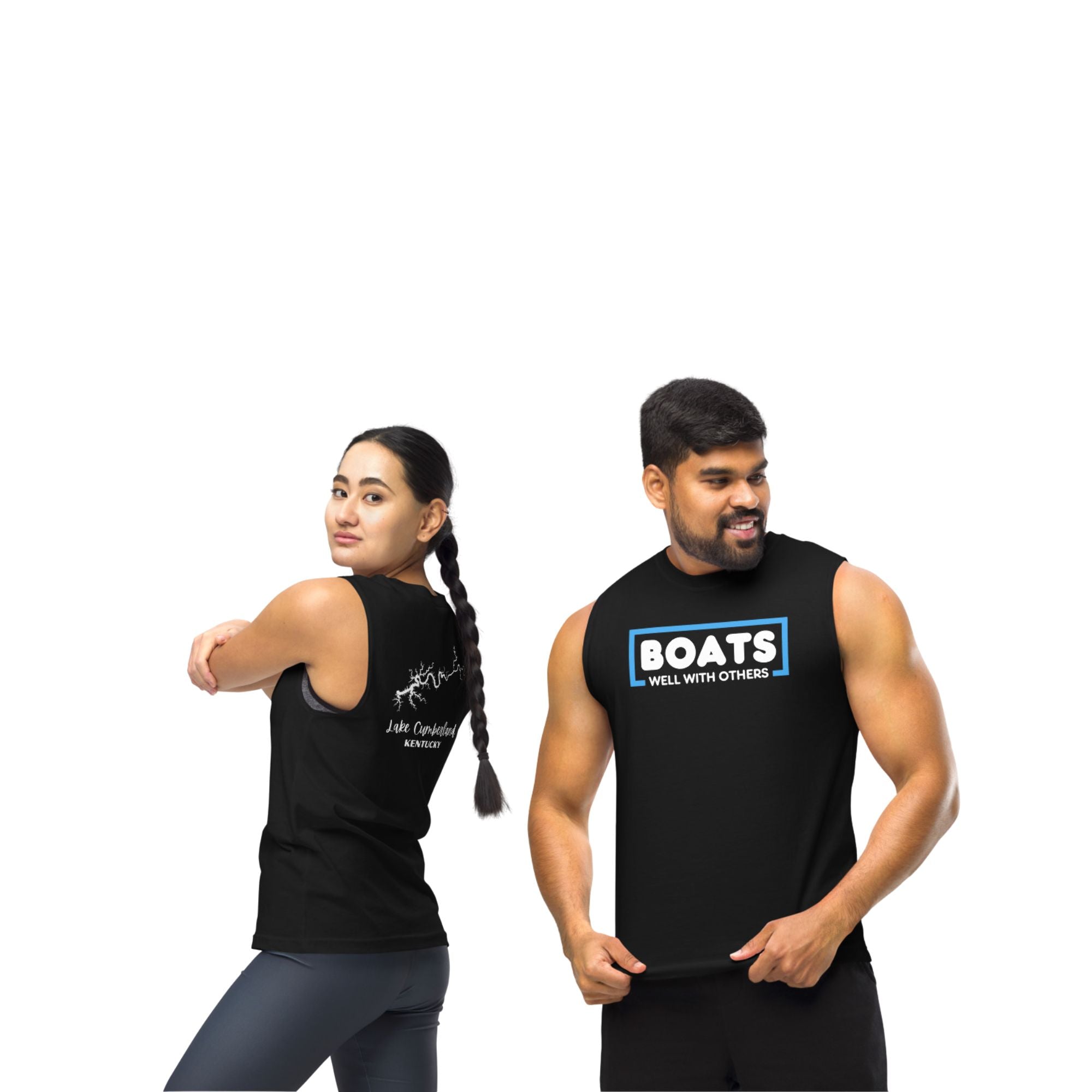 Lake Cumberland "Boats Well with Others" Muscle Tank Top