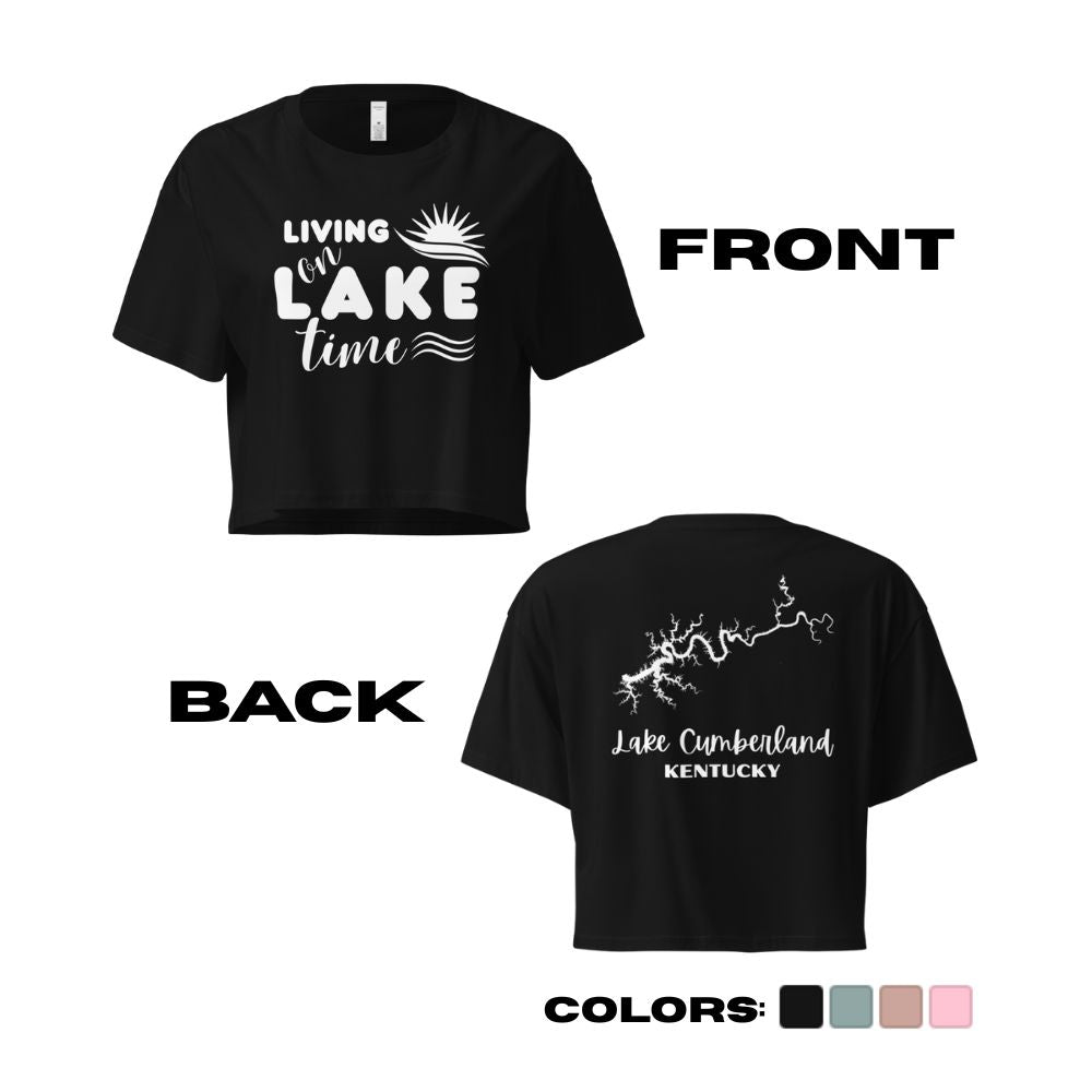 Lake Cumberland "Living on Lake Time" Crop Top