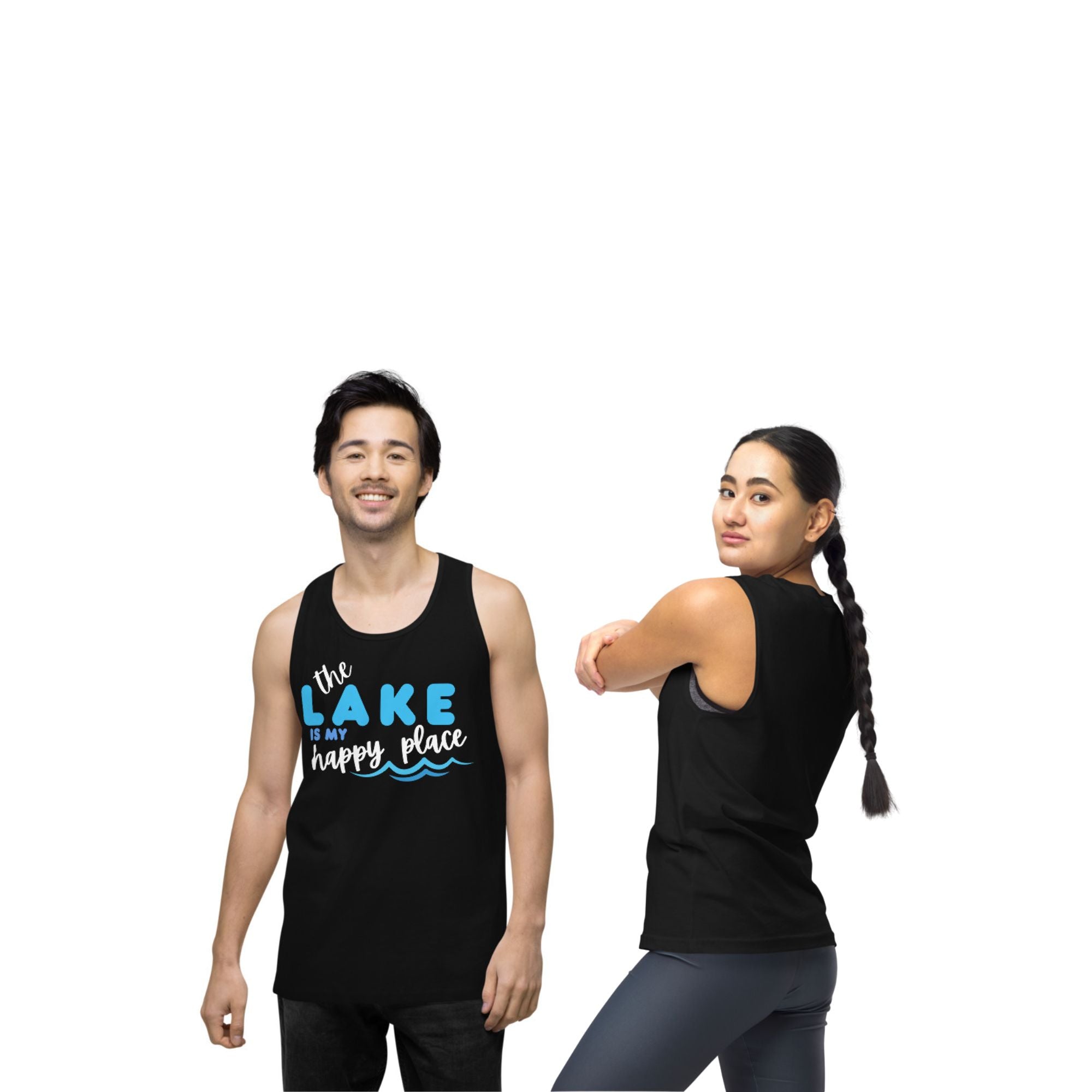 "The Lake is My Happy Place" Muscle Tank Top