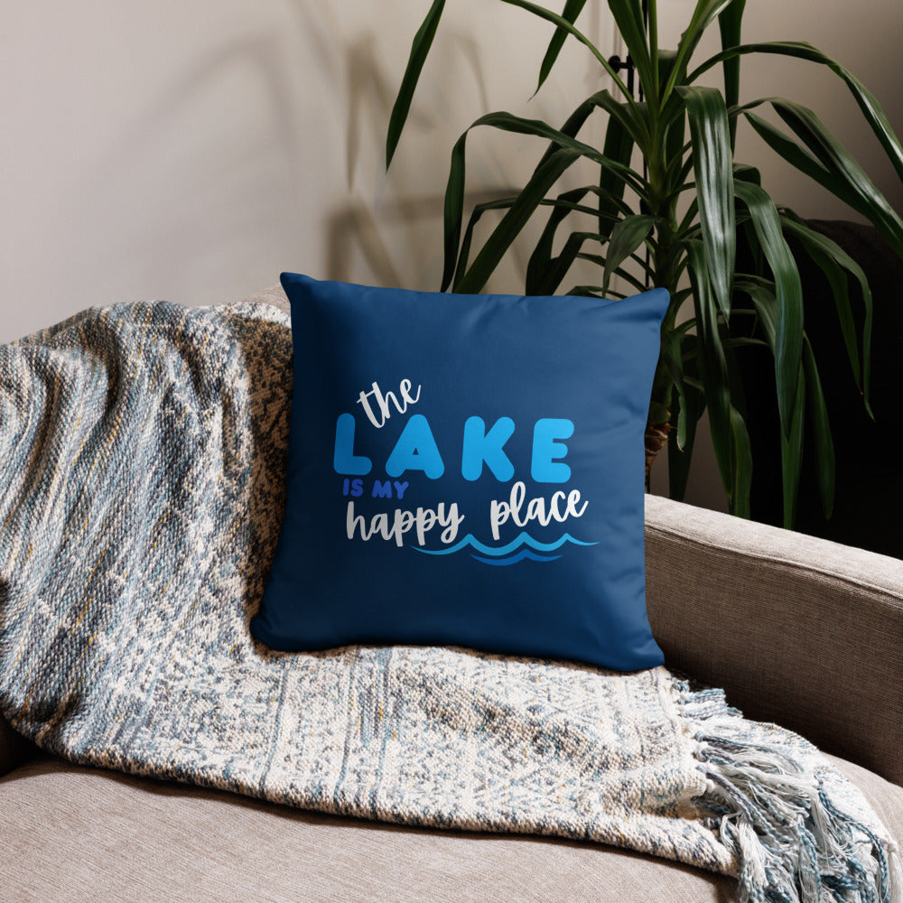 "The Lake is My Happy Place" Pillow