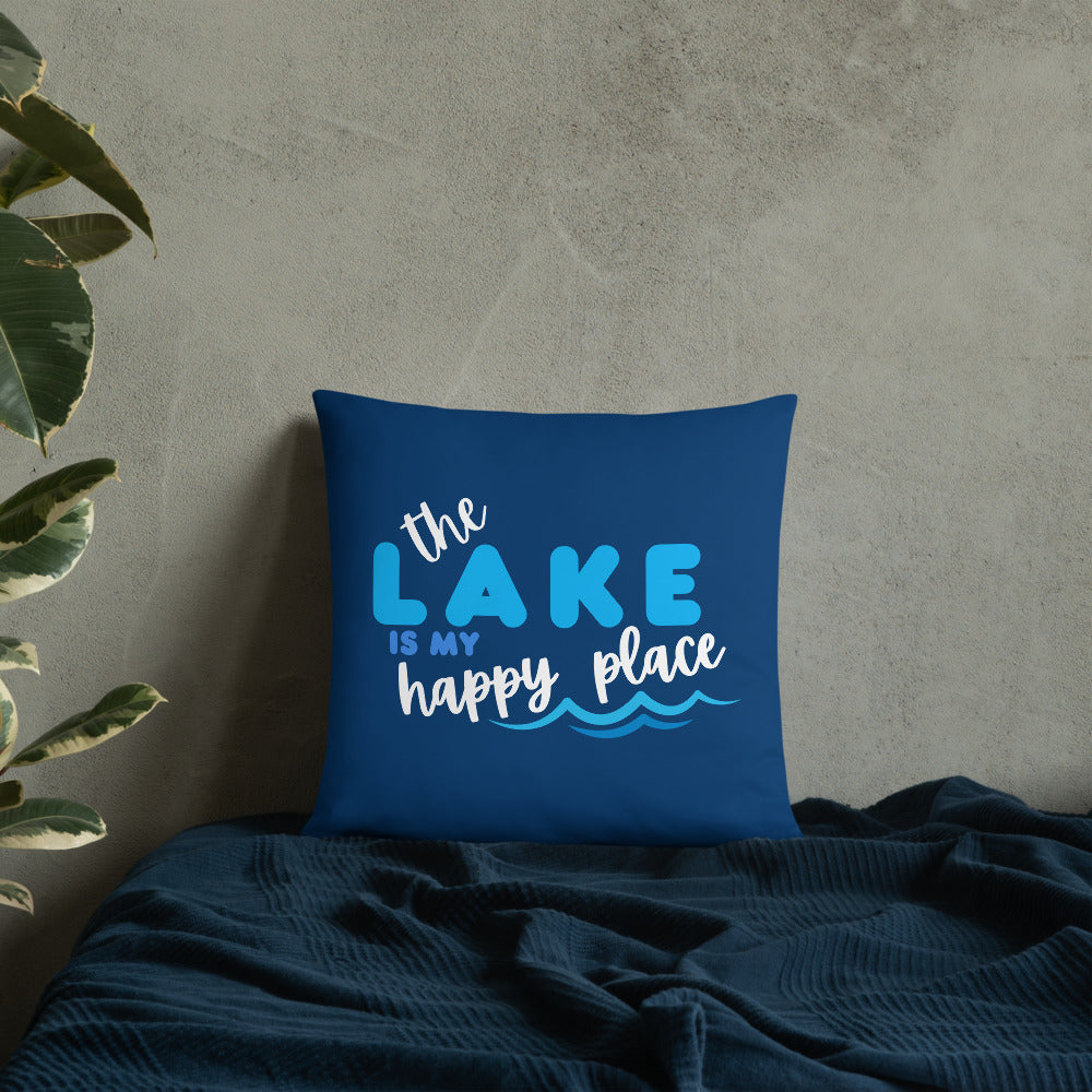 "The Lake is My Happy Place" Pillow