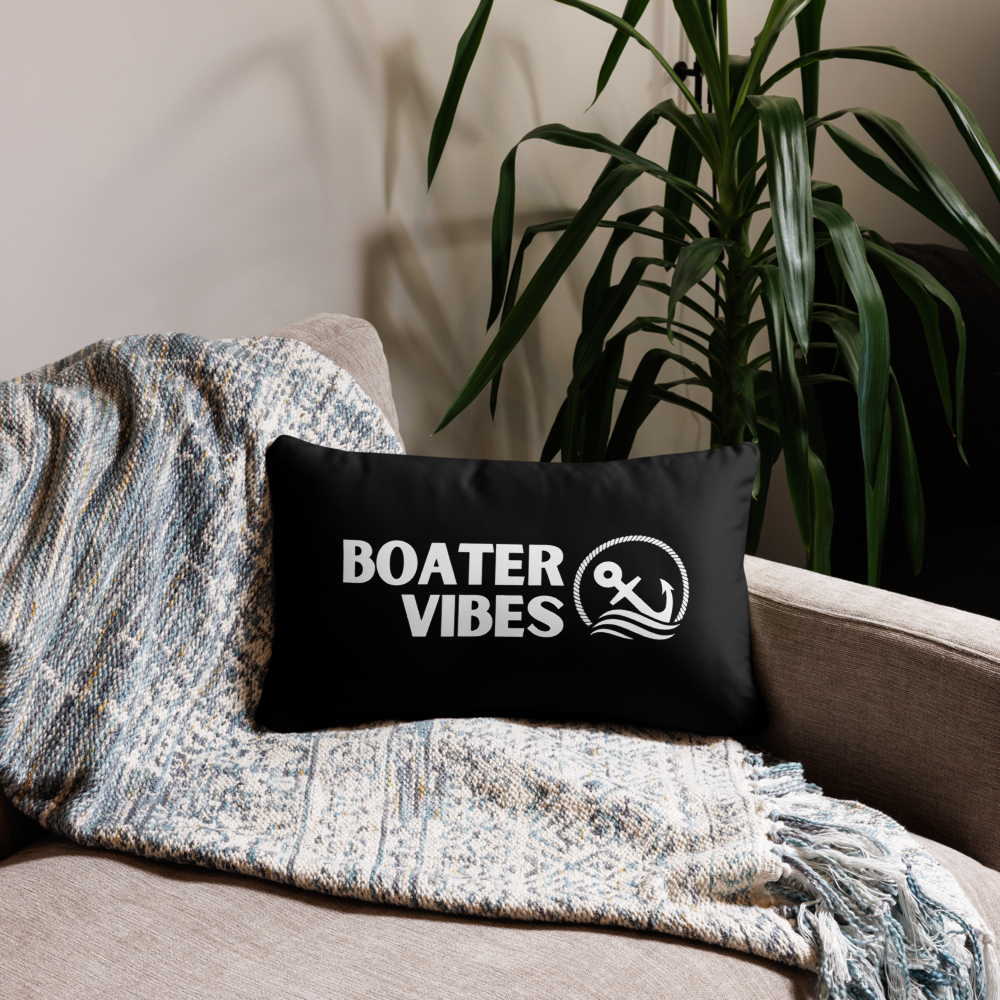 Boater Vibes Black Pillow