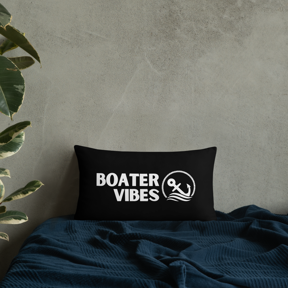 Boater Vibes Black Pillow