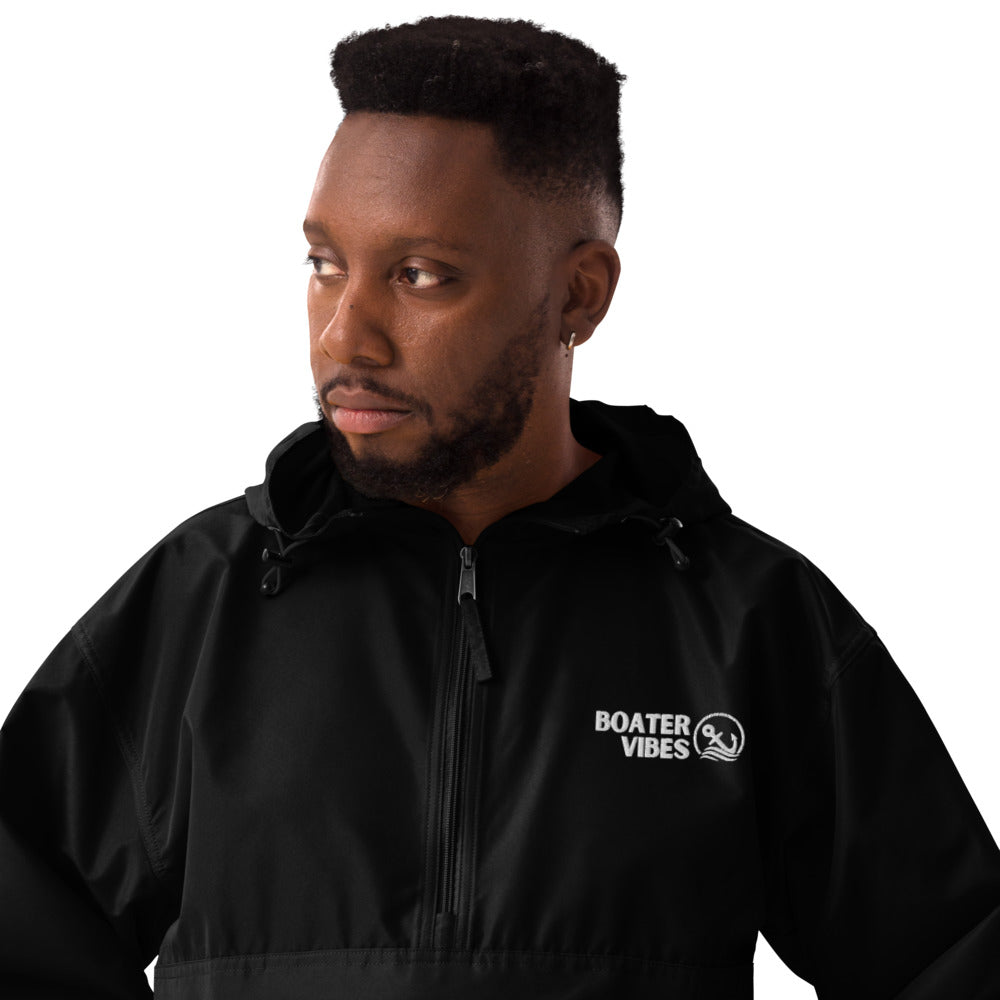 Boater Vibes Embroidered Champion Half-Zip Rain Jacket