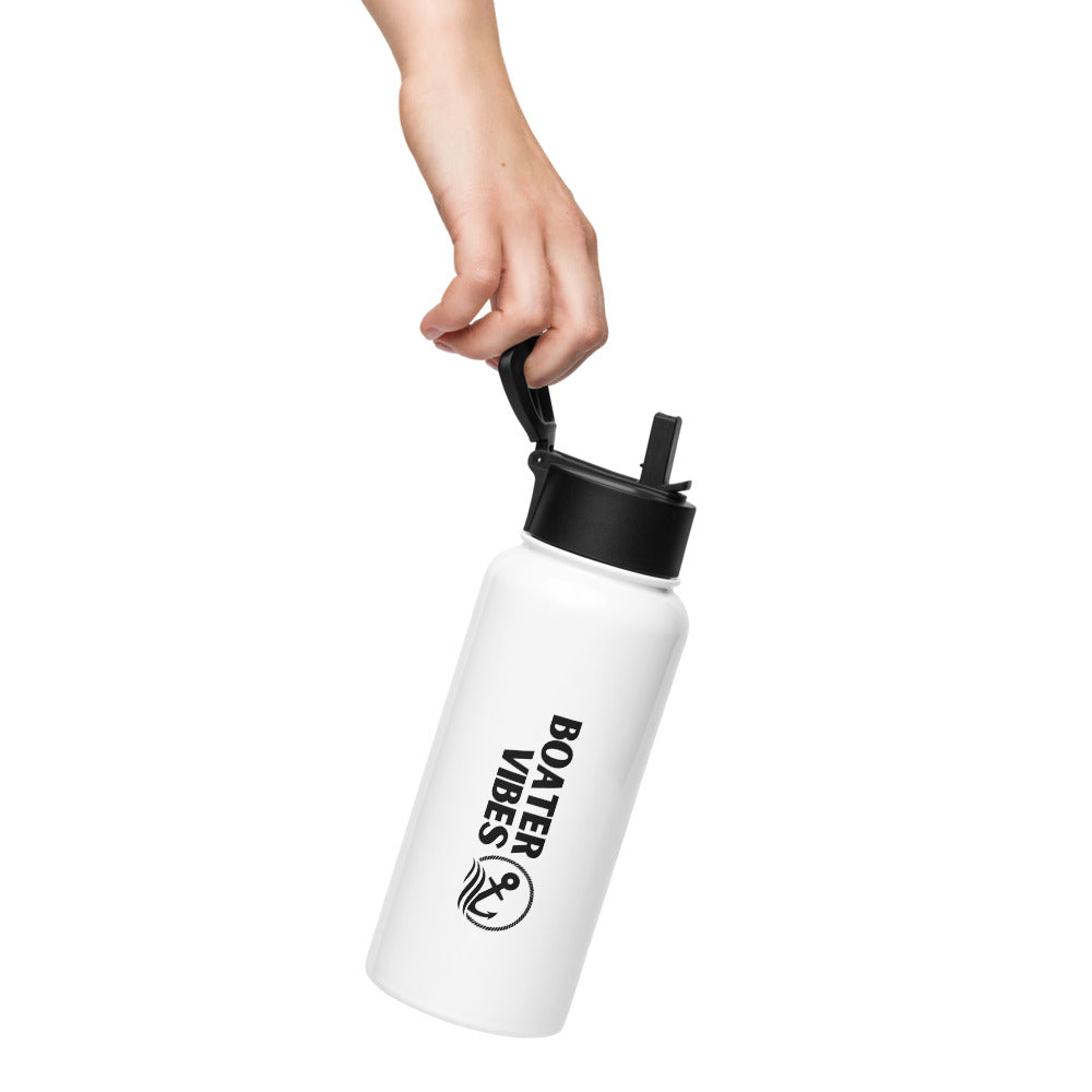 Boater Vibes Stainless Steel Bottle with Lid and Straw