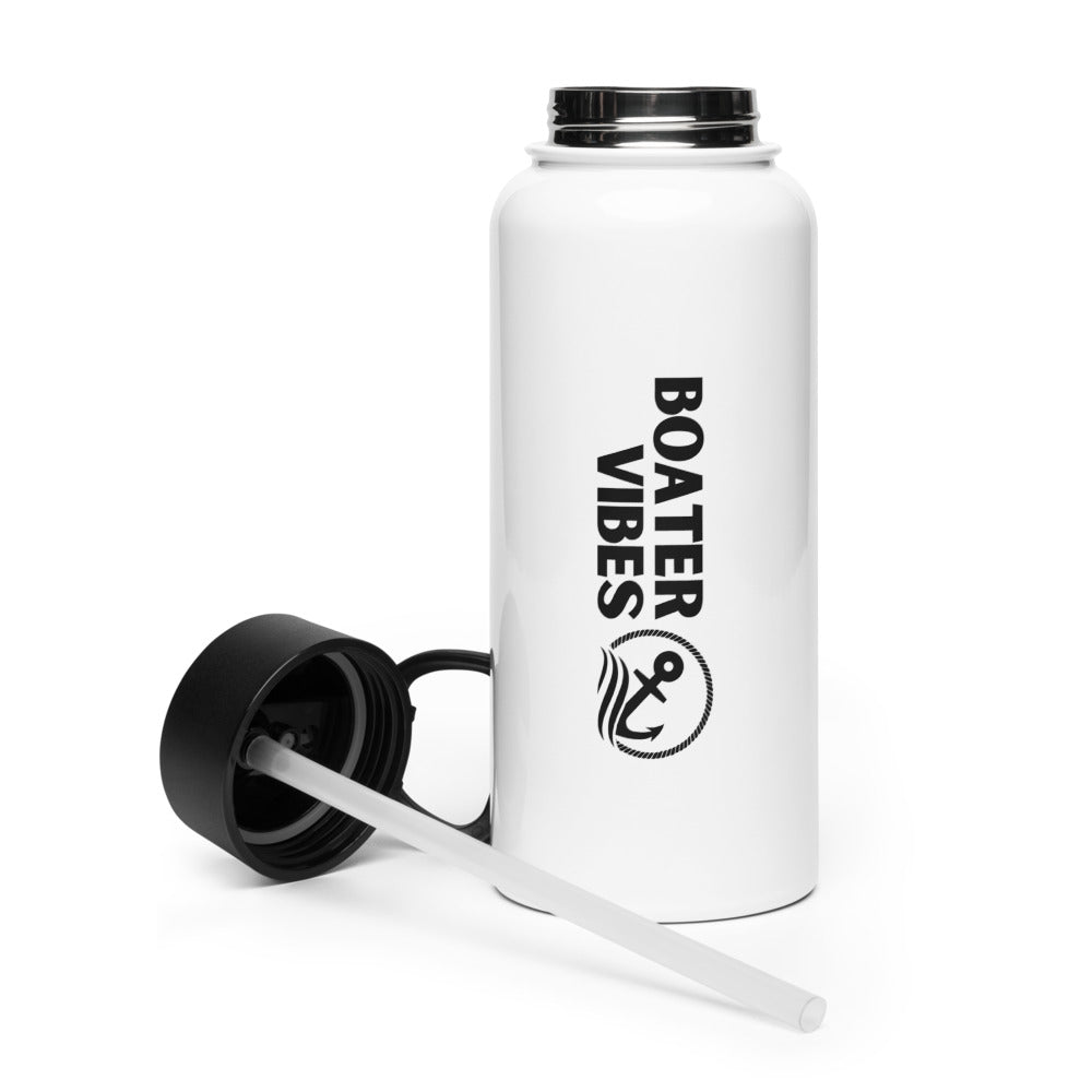 Boater Vibes Stainless Steel Bottle with Lid and Straw