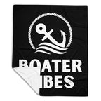 Boater Vibes Black Blanket