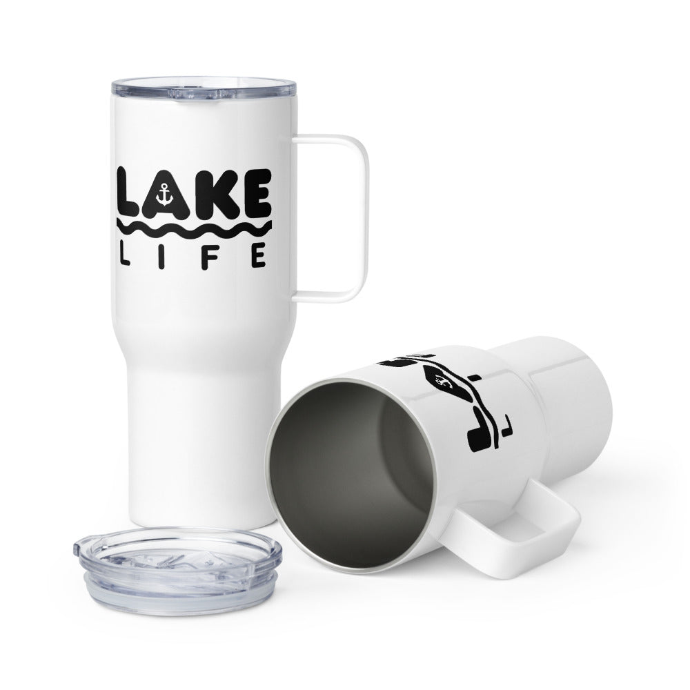 "Lake Life" Tumbler with Handle and Lid