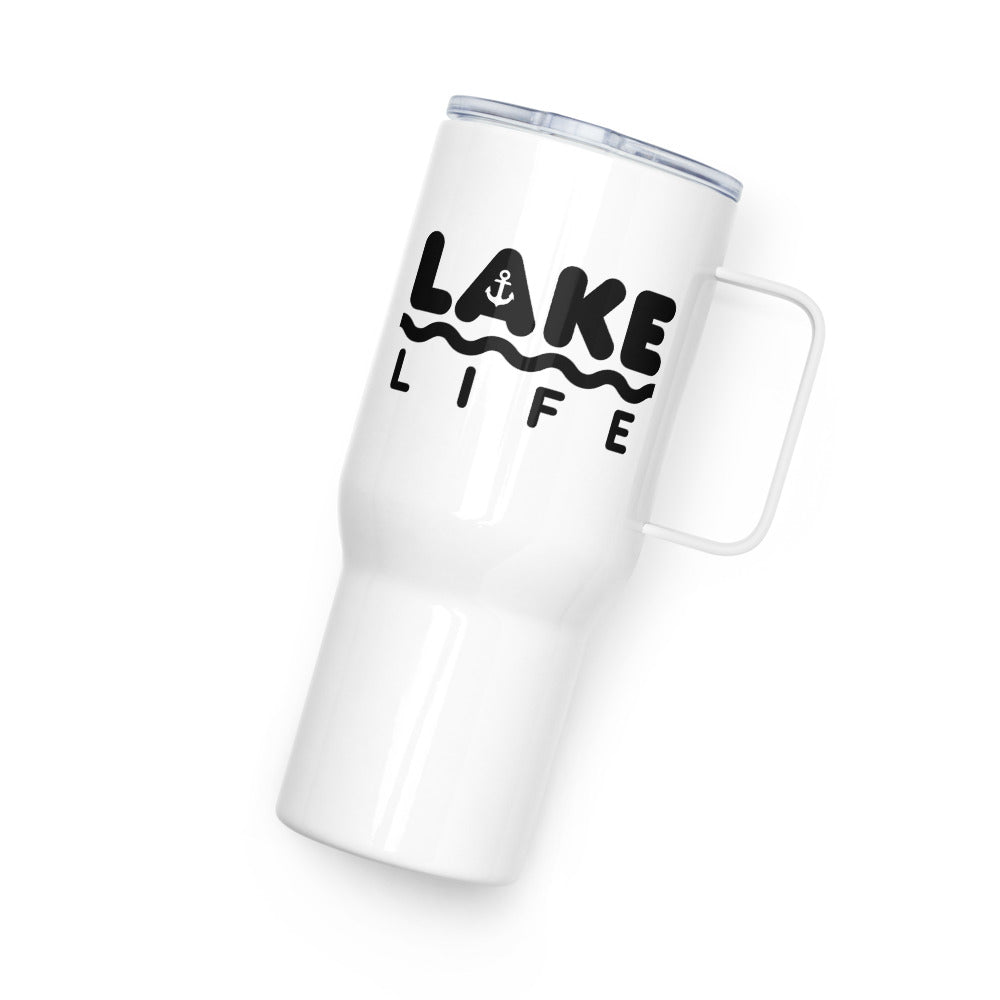 "Lake Life" Tumbler with Handle and Lid