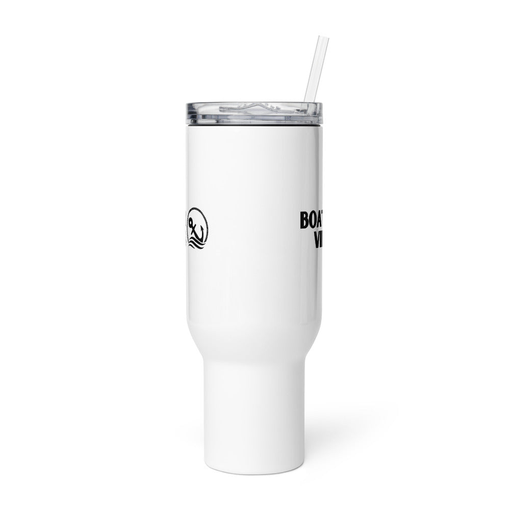"Boater Vibes" Tumbler with Handle and Lid