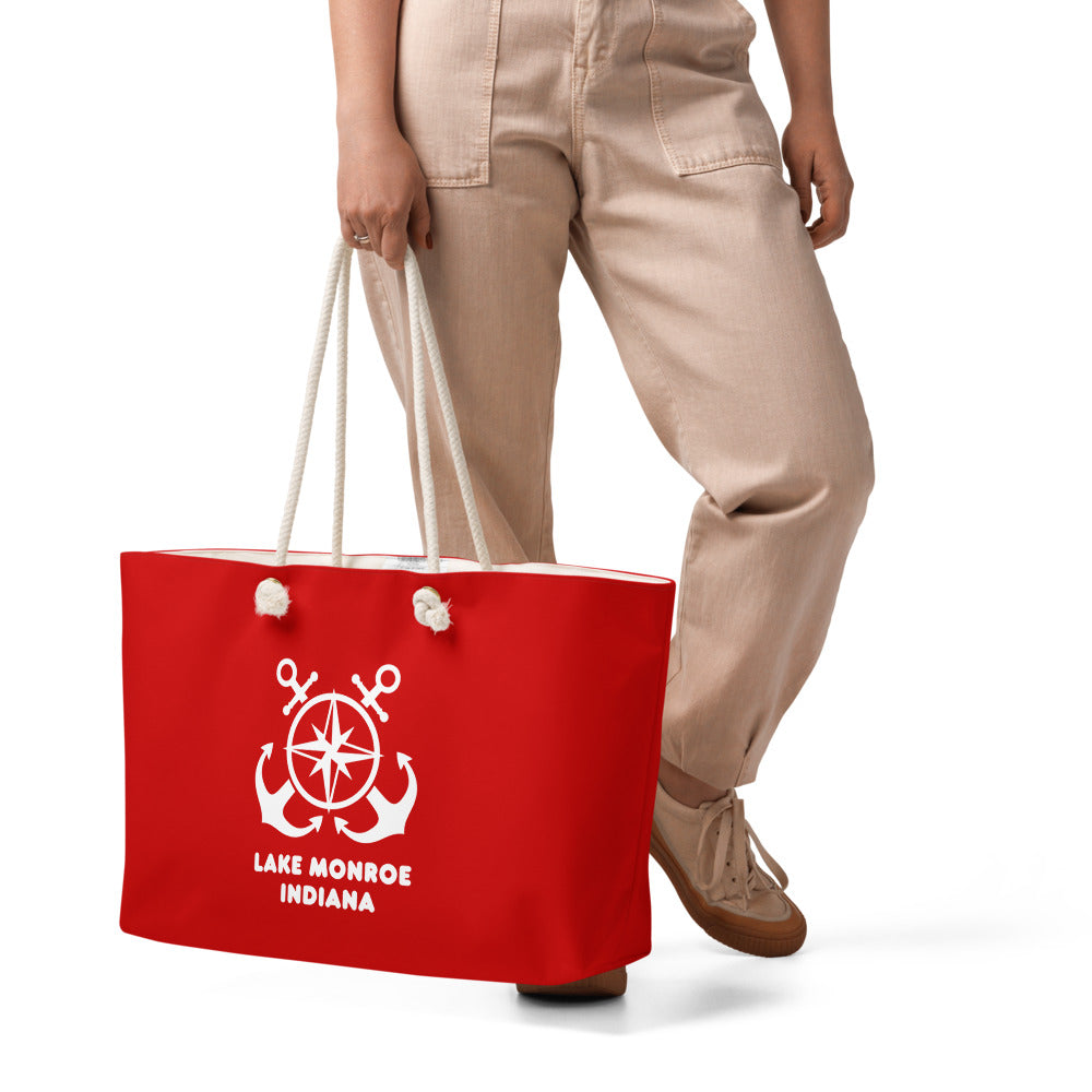 Lake Monroe Anchors Red Weekender Bag