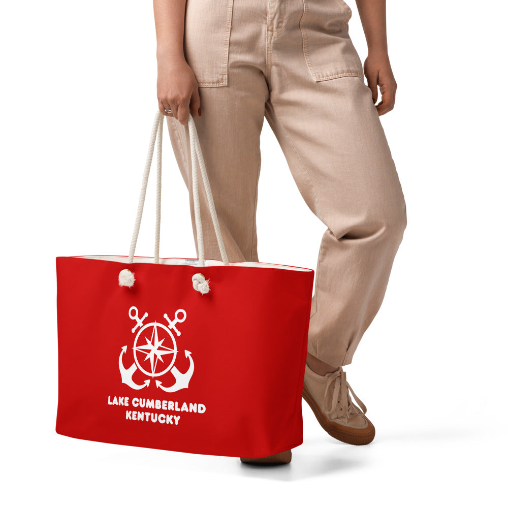 Lake Cumberland Anchors Red Weekender Bag