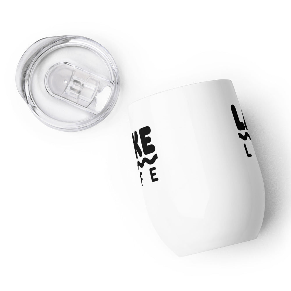 "Lake Life" Wine Tumbler with Lid