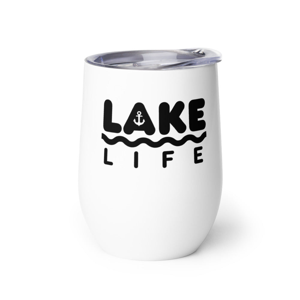 "Lake Life" Wine Tumbler with Lid