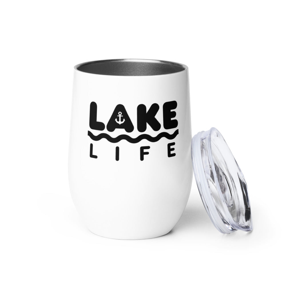 "Lake Life" Wine Tumbler with Lid